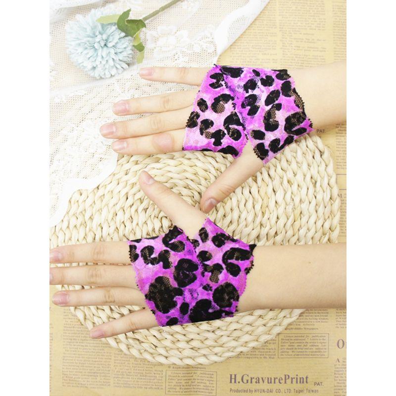 

Summer Women Lace Wristband Cover Back Scar Tiger Mouth Tattoo Fashion Lace Cover Open Finger Thin Half Finger Gloves Black S18-Green One size