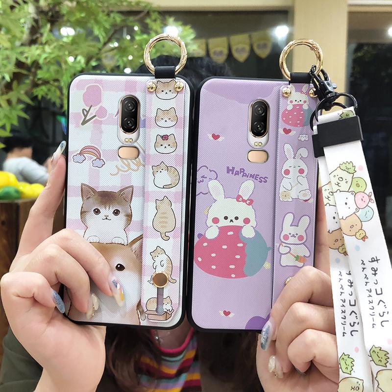 Anti-dust Cartoon Phone Case For OnePlus 6/1+6 Dirt-resistant Kickstand Ring Protective Waterproof Cute Shockproof