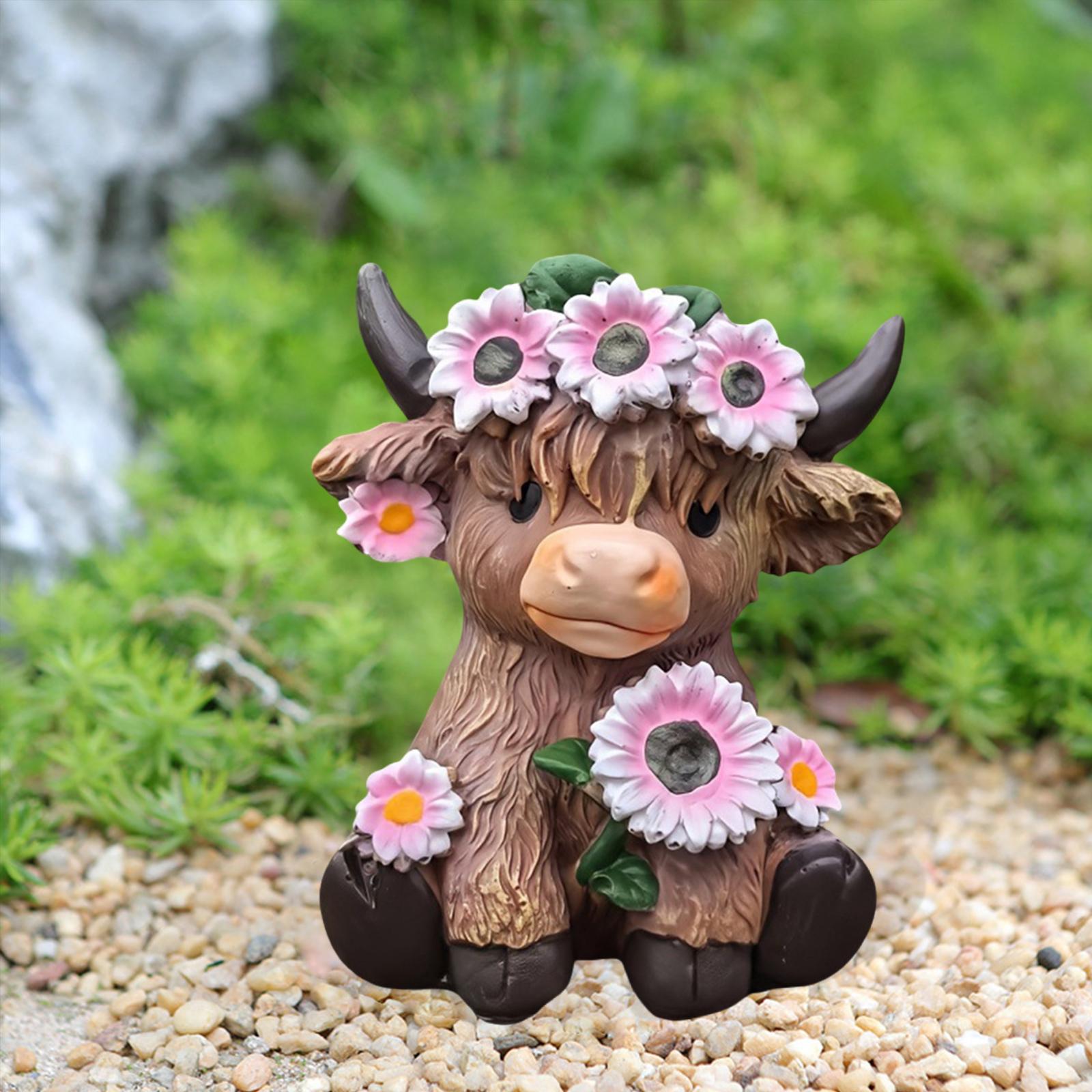 Cow Planter Multifunctional Resin Cute Cow Shaped Planter Succulent Pots Mini Cows Flower Pot for Park Outdoor Indoor