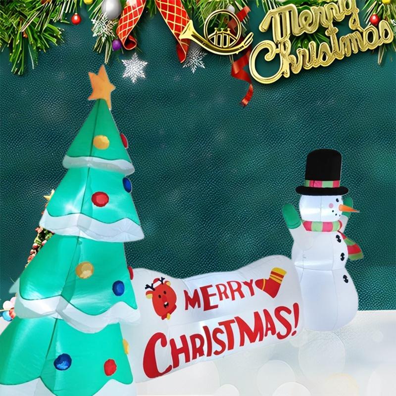 Inflatable Toy Tree Snowman Christmas Inflatable Model Luminous Inflatable Model Christmas Atmosphere Decoration Model