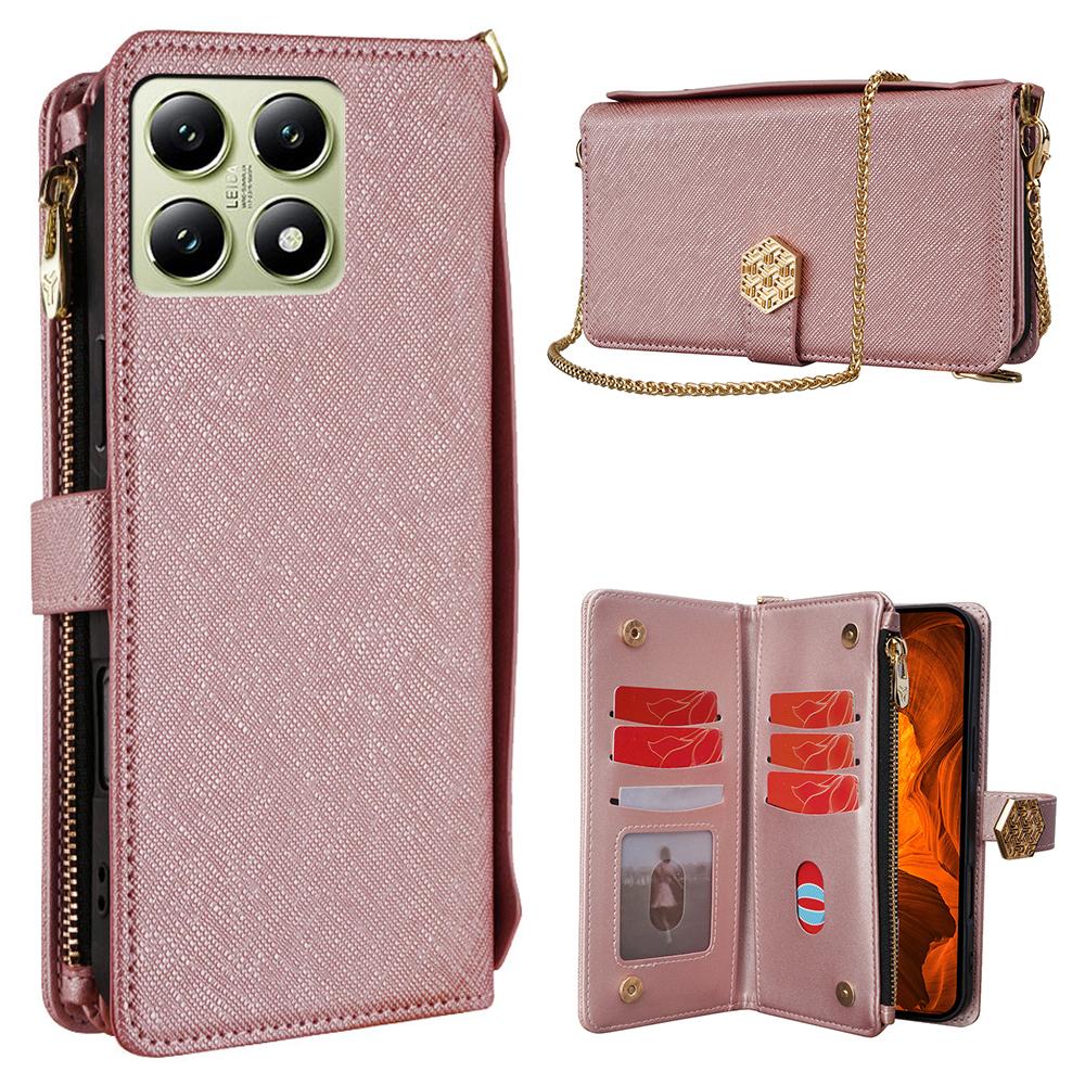 

For Xiaomi 14T Case Cross Texture PU Leather+TPU Wallet Phone Cover with Strap A