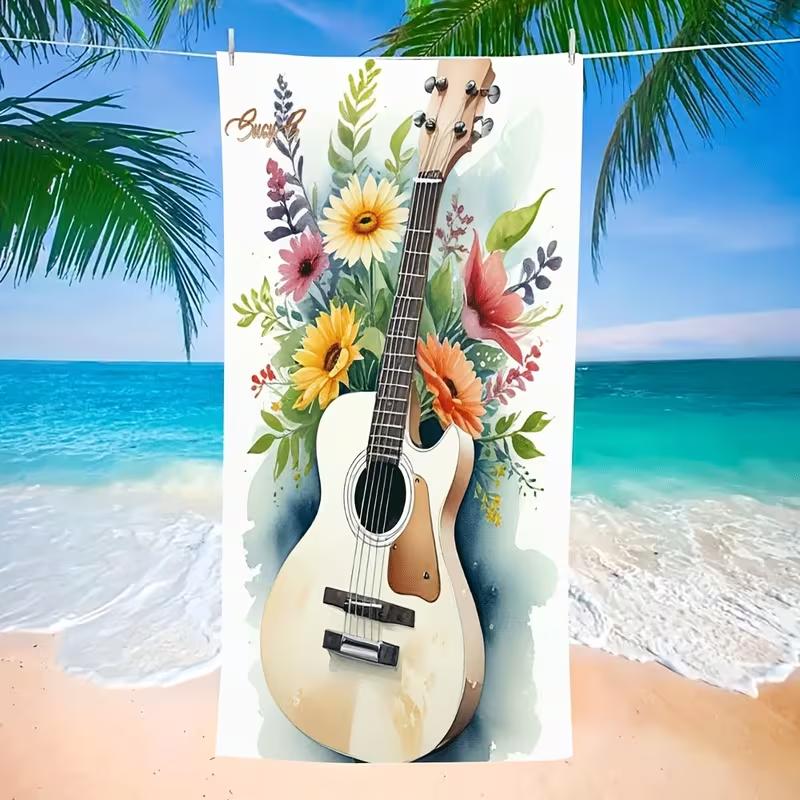 Playful Patchwork Beach Towel Large Quick-Drying Towel Bright Whimsical Patchwork Quilt Design for Beach Pool Camping