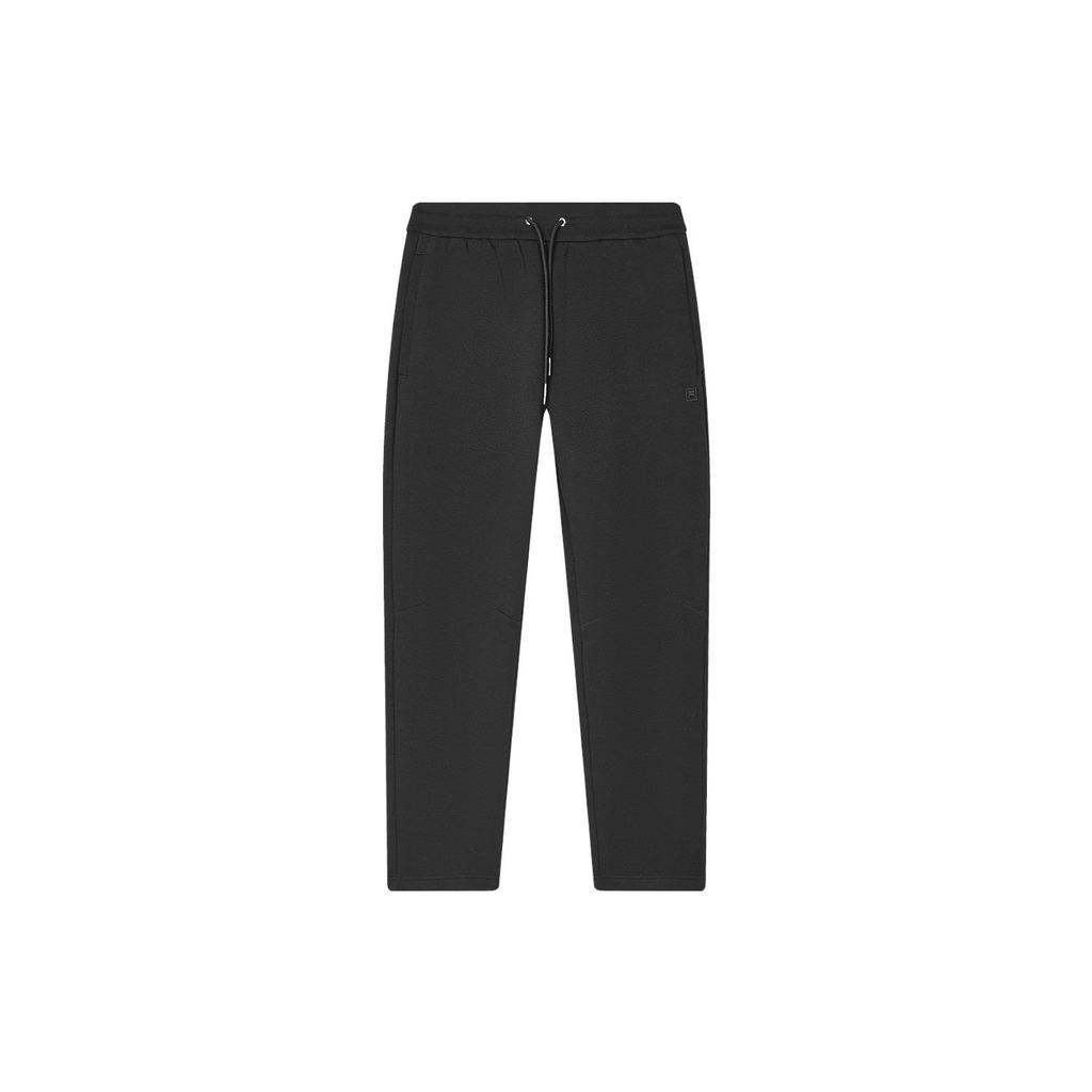 FILA Solid Color Straight Leg Nine-Point Knit Sports Pants Men bottoms Black F11M345602F-BK
