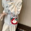 Exquisite and Cute Santa Claus Contrasting Color Knitted Women's Bucket Bag Winter New Creative Women's Shoulder Messenger Bag