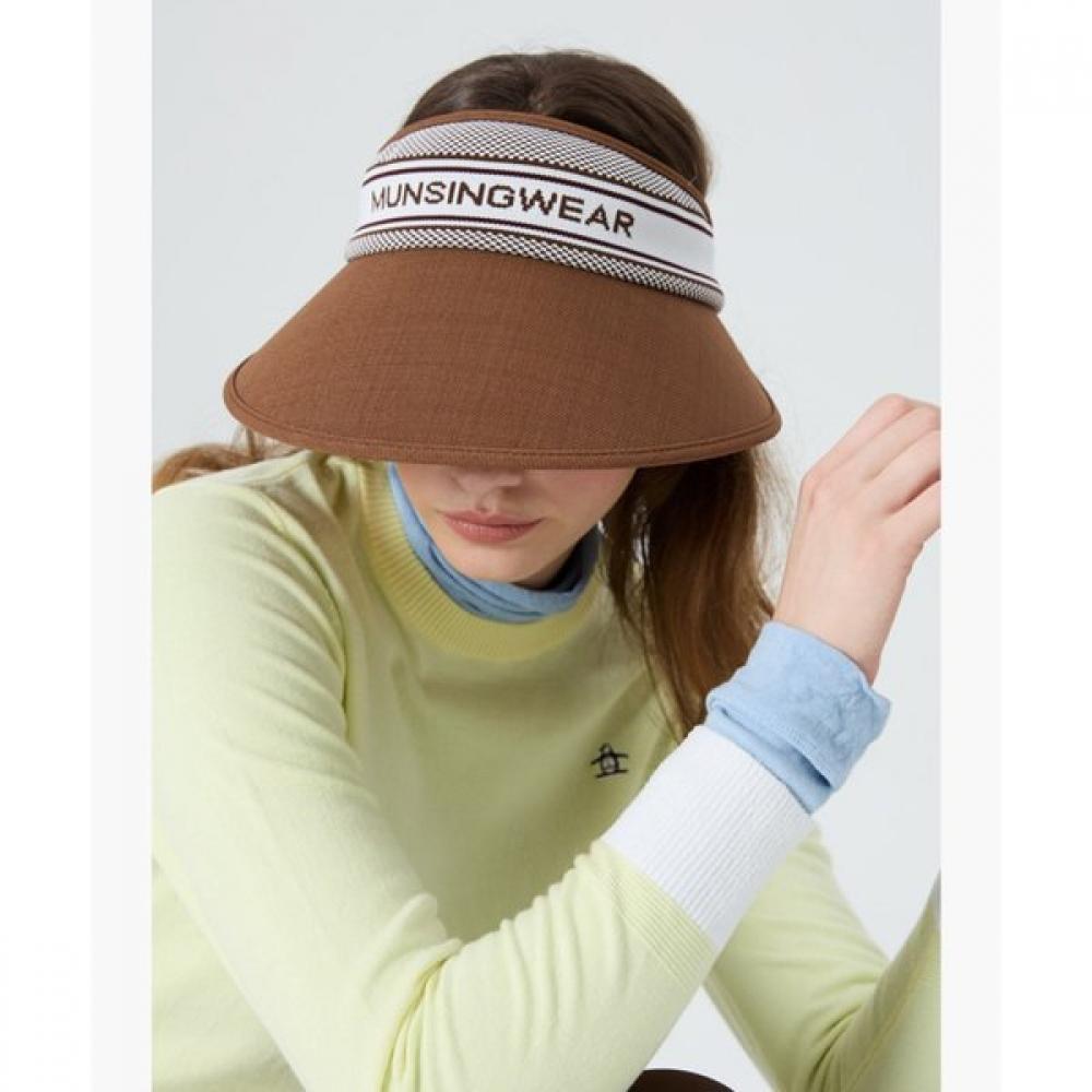 Munsingwear Women Wide Brim Ribbon Visor Camel Mr322lcp81