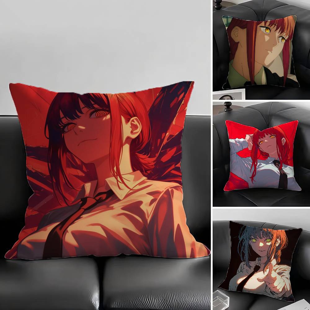 Makima Animation Chainsaw Man Pillow Case Sofa Cushion Cover Room Home Decoration