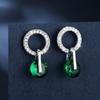Round Diamond Zircon Korean Style Earrings for Women Simple and Niche Accessories