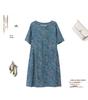 Floral Linen A-Line Dress for Women, 2024 Summer Collection – Elegant Slimming Style for Middle-Aged Mothers