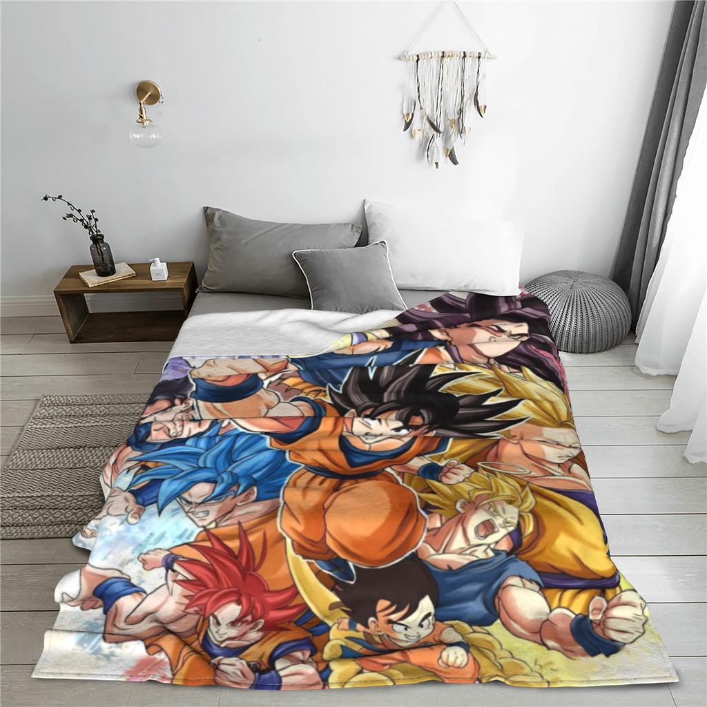 Dragon Ball Z Flannel Throw Blankets Japan Cartoon Blanket for Bedding Car Super Warm Bedspread