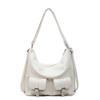 Multi Pocket Solid Color Handbag Single Shoulder Underarm Bag Backpack Fashion