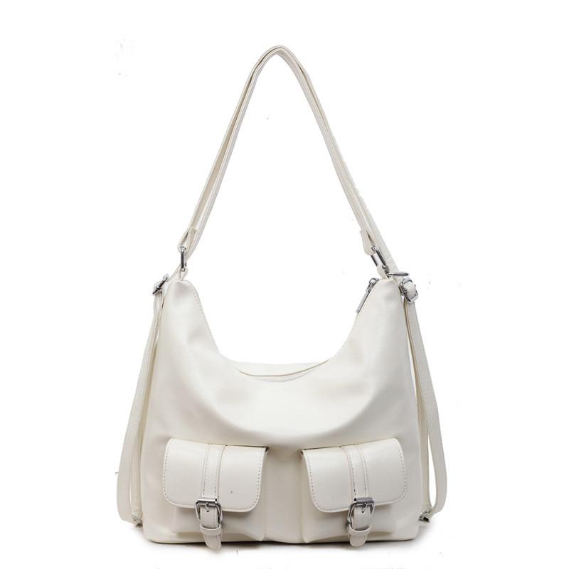 Multi Pocket Solid Color Handbag Single Shoulder Underarm Bag Backpack Fashion