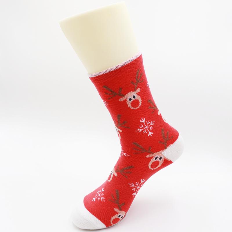 Holiday Cartoon Mid-Calf Women's Christmas Stockings Socks - Perfect New Year Gift In Red