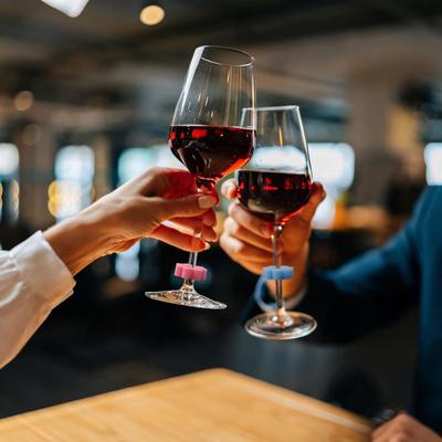 Drink Marker Rings Silicone Colorful Wine Glass Markers Reusable Wine Glass Labels for Parties Receptions Weddings