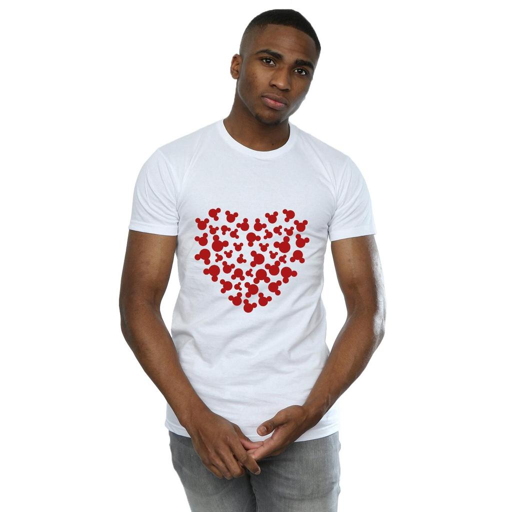 Disney Mens Mickey Mouse Heart Silhouette T-Shirt