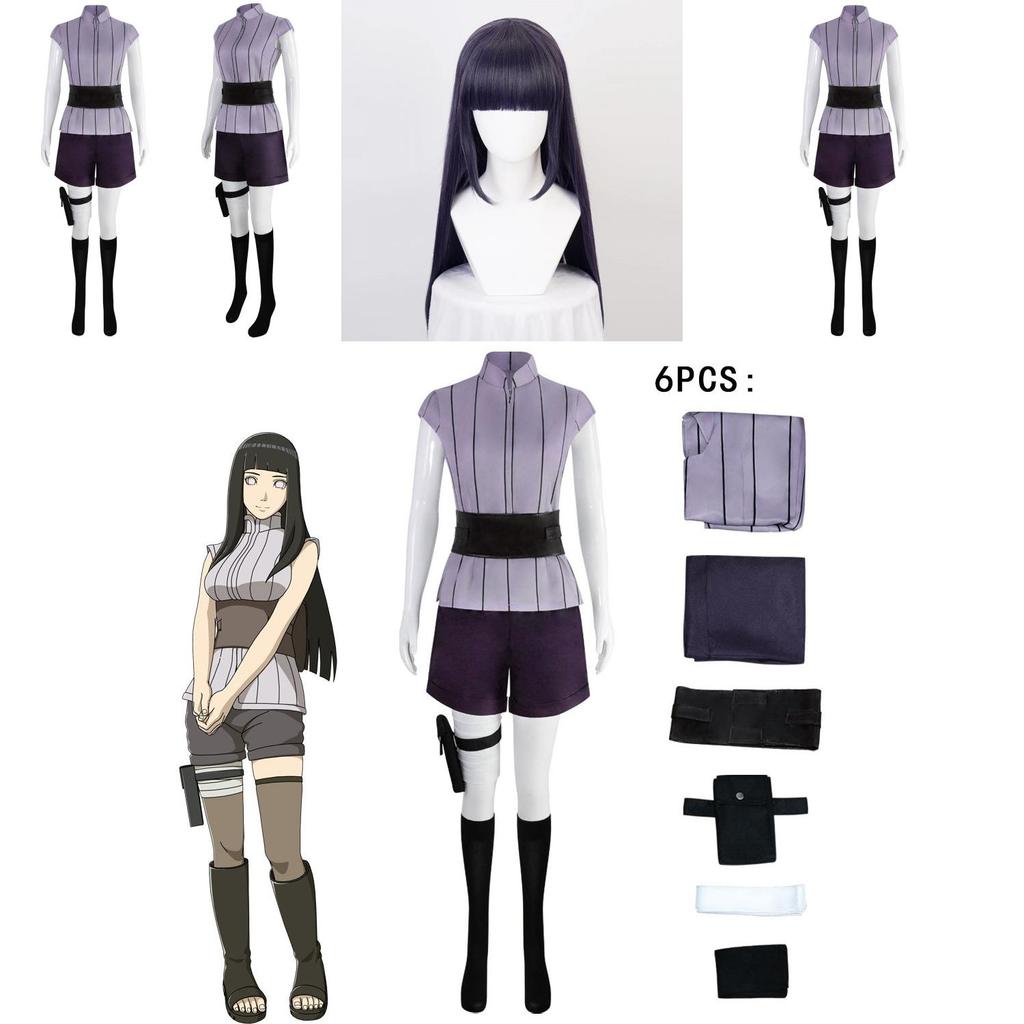 Naruto Hyuga Hinata Costume Cosplay Outfit di Halloween Set Carnevale Regalo