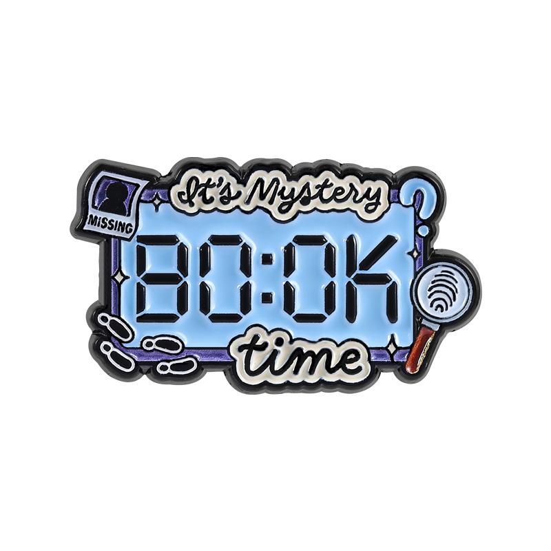 Mystery Book Time Enamel Pins True Crime Book Brooches Goth Bookish Badges Reading Jewelry Gift for Readers Friends