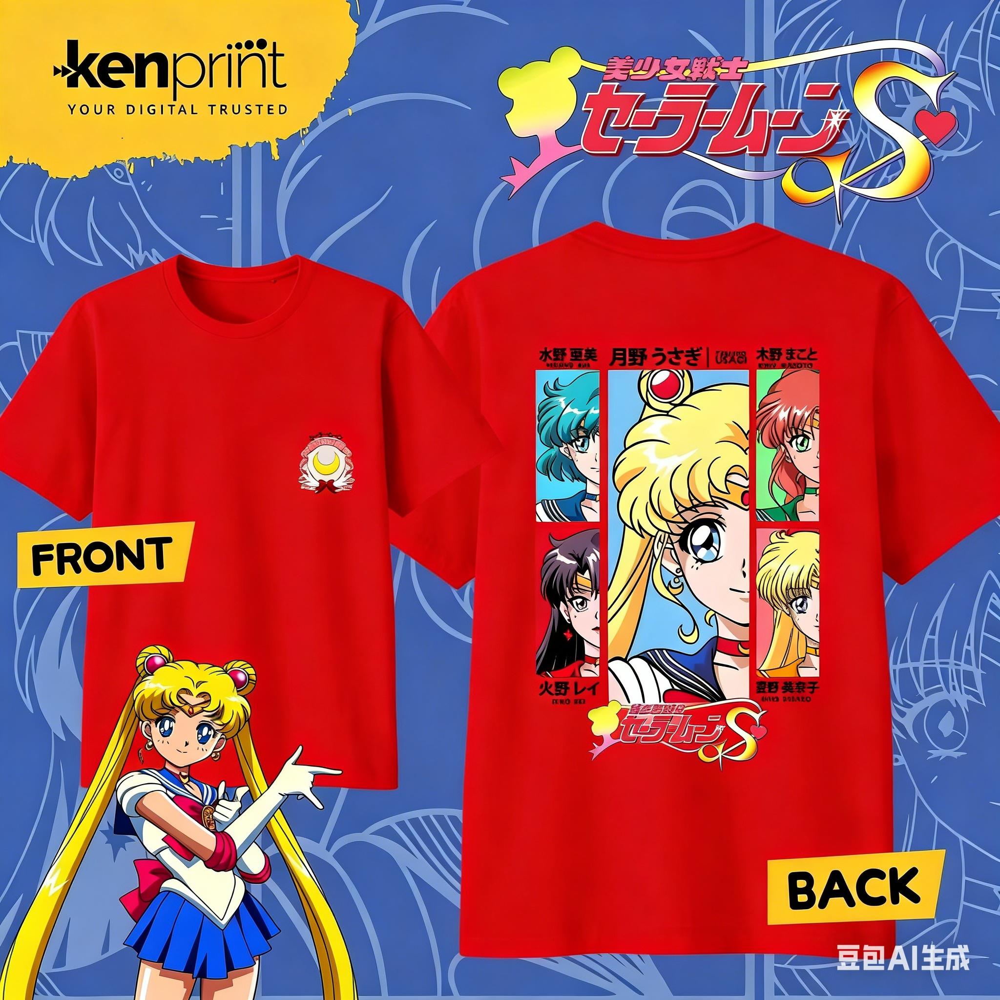 

2026 Anime SAILOR MOON Printed Cotton Tshirt Summer Unisexs and Womens Harajuku Clothing Fashion Casual Street Tshirt Fan Gifts 4XL