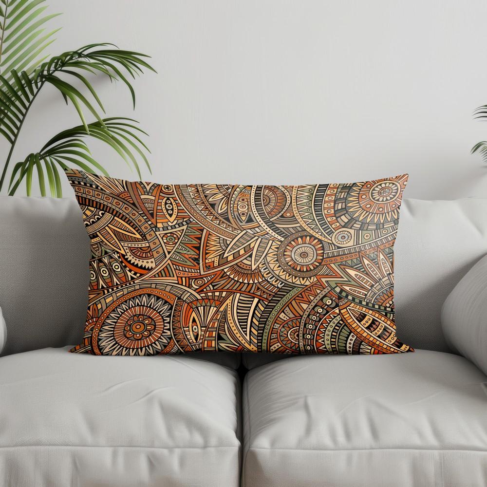 Home Decor Colorful Ethnic Pattern Pillowcase Suitable For Sofa Bedroom Car Pillow Cover Cushion Rectangular Back Cushion
