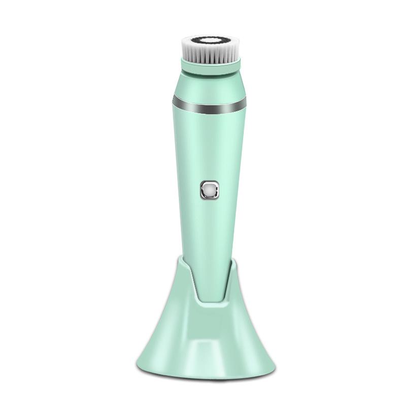 Waterproof Silicone Electric Facial Cleanser - Pore & Makeup Remover with Soft Bristle Brush