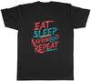 Eat Sleep Narrowboat Repeat Unisexs TShirt Canal Boat Barge Tee Gift