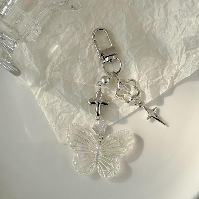 Cute Butterfly Phone Chain Keychain Versatile Butterfly Phone Hanger Keychain Pendant for Stylish and Practical Use