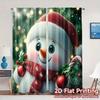 2pcs,Curtains Cute Snowman Christmas Winter Scene (6) Print Modern Curtains Versatile Polyester Fabric Curtains Holiday