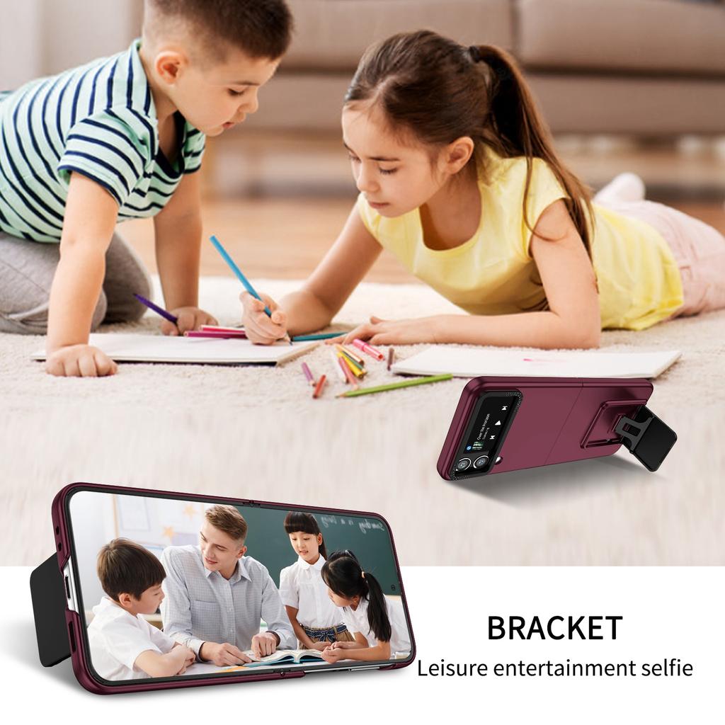 Flip Phone Case for Samsung Galaxy Z Flip4 5G Shockproof Case Hard PC Phone Cover with Kickstand