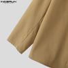 INCERUN Plus Size Men Collarless Long Sleeve Buttons Down Casual Loose Oversized Shirts