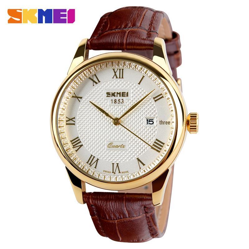 Shikemei Men's Casual Business Watch - Handsome, Elegant, Trendy, Waterproof with Single Calendar; Ideal for Men and Couples.