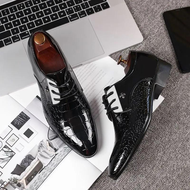 Plain Soft Men's Formal Shoes Patent Leather New Elegant and Classic Italian High Quality Fashion Low Price 39 Social Shoe Male