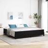 Box Spring Bed with Mattress Black 200 x 200 cm Fabric