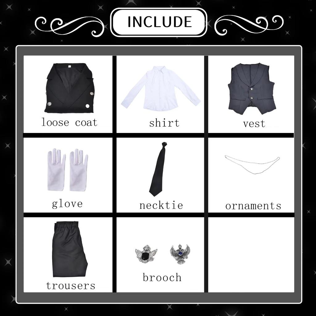 Sebastian Michaelis Cosplay Kostým Black Butler Dospělý Karnevalová Uniforma Paruka Anime Halloween Party Kostýmy Maškarní Dámská Hra