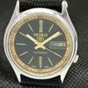 USED VINTAGE SEIKO 5 AUTOMATIC 7009A JAPAN MENS D/D BLACK WATCH 595a-a312373-2 SKU595a-a312373
