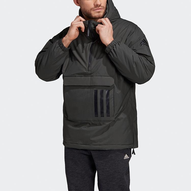 Adidas Inslt Anorak Outdoor Windproof Warm Hooded Sports Jacket Men Jacket Dark-Earth-Brown DZ1440