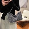 IELGY Korean sequined underarm shoulder bag, fashionable versatile portable trendy small square bag