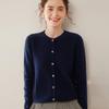 Women's Cable Knit Cashmere Cardigan - Long Sleeve, Button-Up Sweater for Autumn/Winter 2024.