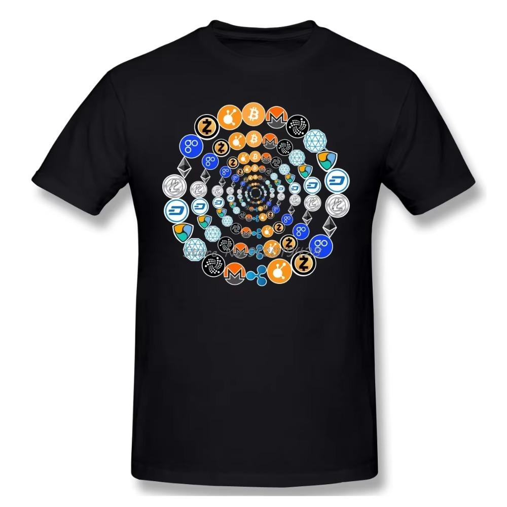 Cryptocurrency T-shirt Ethereum Bitcoin Litecoin Crypto Set Crypto Network Blockchain Technology OmiseGo Qtum TShirt Tees Tops