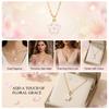 Dainty Sakura Cherry Blossom Choker Necklace for Women Enamel Flower Pendant Clavicle Chain Spring Party Jewelry Wish Card Gift