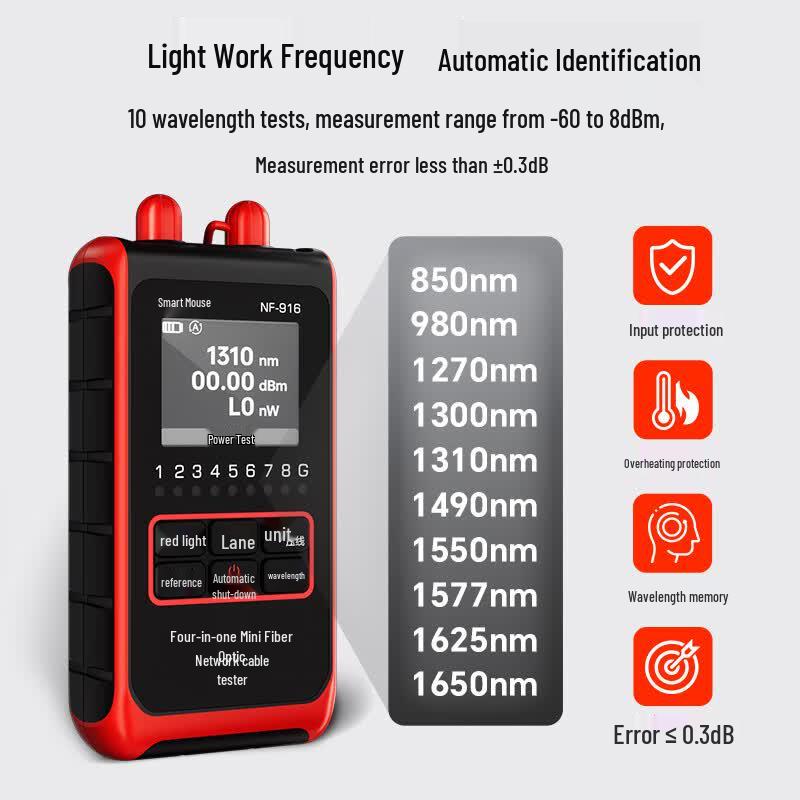 NOYAFA NF-916 Fiber Optic Power Meter & Cable Tester (CN Version)