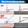 4Pcs M10 Self Tapping Eye Screws, 304 Stainless Steel Closed Loop Heavy Duty Eye Hooks, 700Lbs Load For Hammock Swing Yoga Punching Bag Hanging