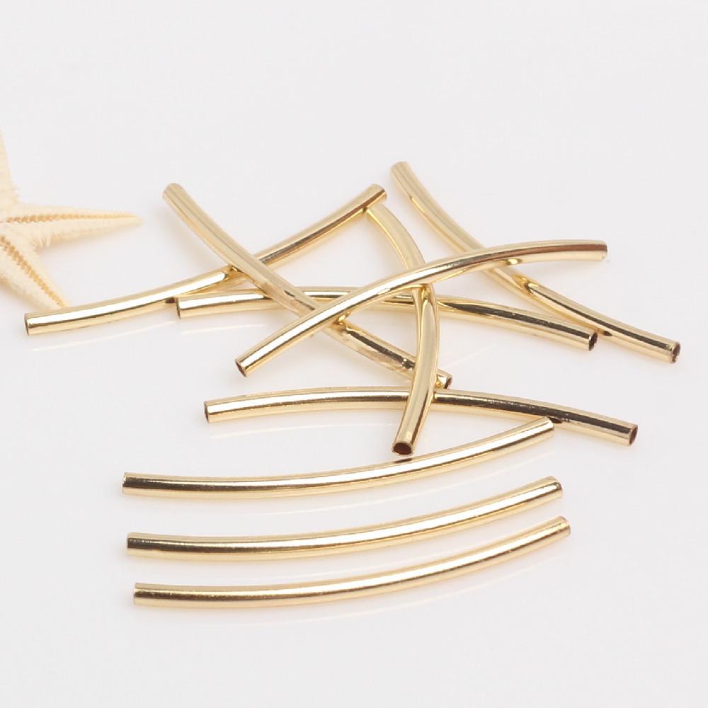 14K Gold Filled Smooth Oval Tube Beads for DIY Bracelets