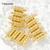 18K Gold Plated Brass Magnetic Clasps,Round Bamboo Joint End Clasp Connectors For DIY Bracelets Necklace Making Accessories