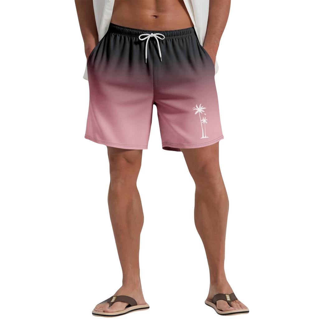 Hawaiian Plant Printed Men's Casual Beach Shorts