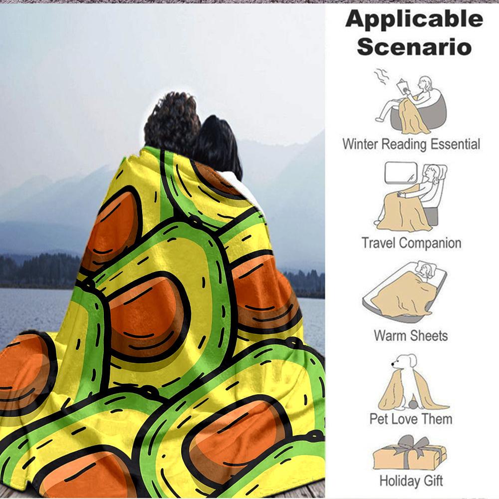 1pc Avocado Print Blanket Warm,Perfect for Camping And Travel, Making It a Great Gift for Any Season yy250904137