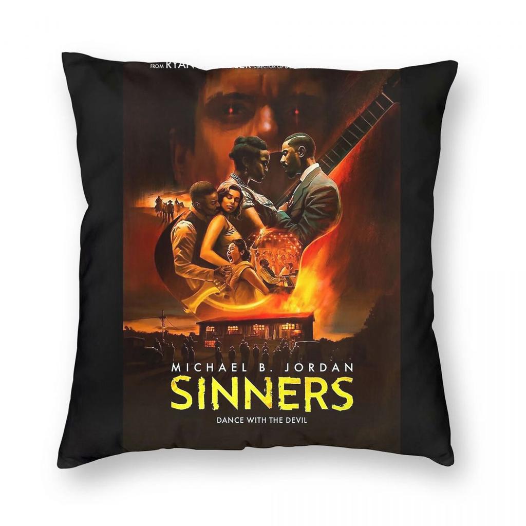 Sinners Movie Dance With The Devil Square Pillowcase Polyester Linen Velvet Creative Zip Decor Sofa Cushion Case