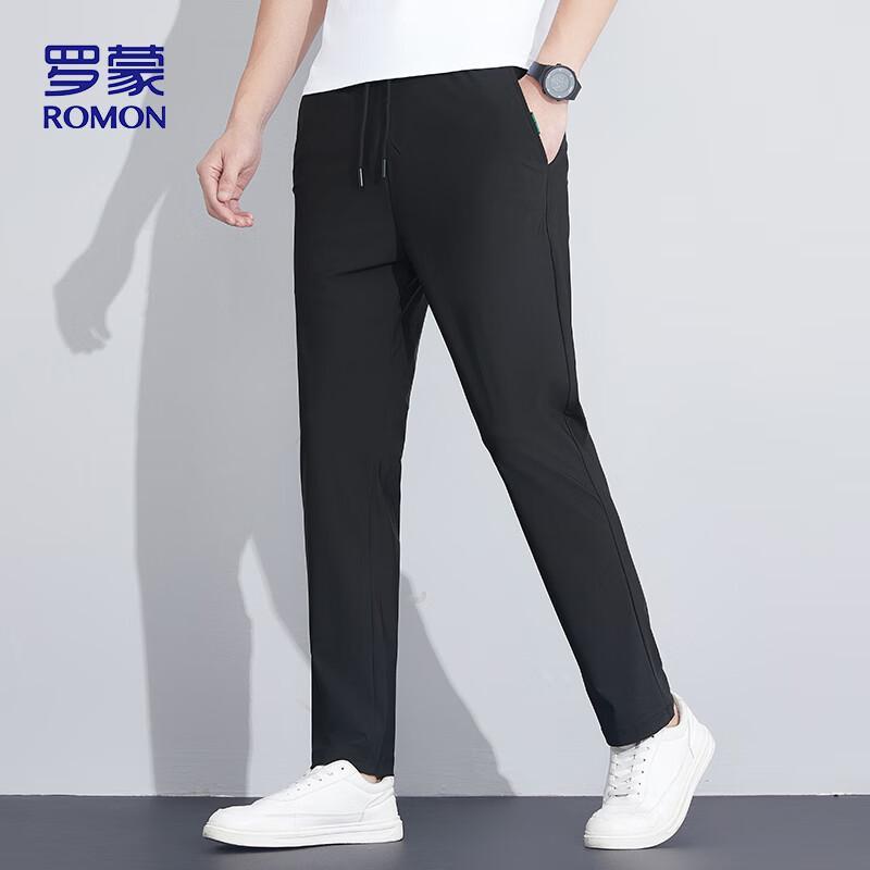 ROMON Men's Straight-Leg Ice Silk Casual Pants KZ0204
