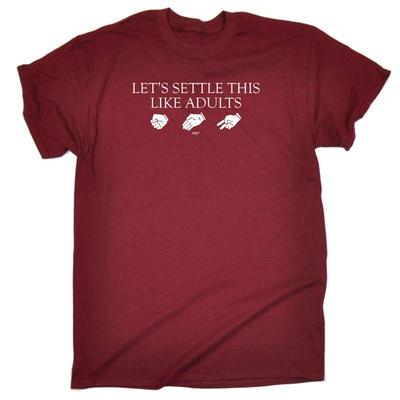 Låt oss lösa detta som vuxna Sten Sax Påse Herrar Rolig Nyhet T-shirt