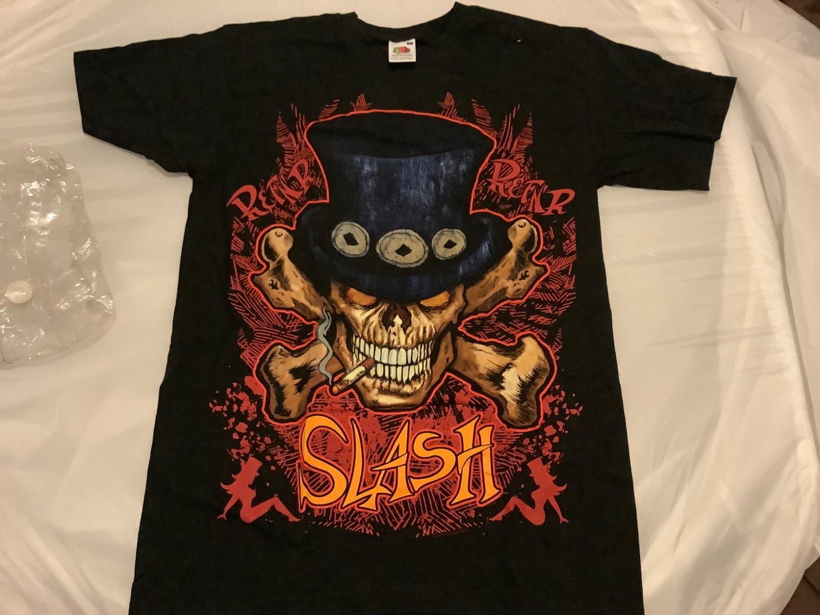 * Slash Skull Smiley Top Hat (Guns Roses) N And T-shirt Official (Size S Only) S