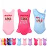 5086 Kids Girls Christmas New Year Rumi Mira Zoey Print Swimsuit Swimming One-piece Bodysuit Swimwear