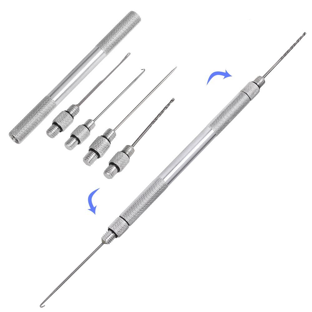 Secure Grip Fishing Bait Needle with Line Scissors Bait Drill Stringer Bait Needle Kit  for Pellets